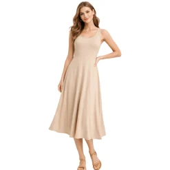 Sleeveless Fit & Flare Midi Dress