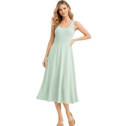 Sleeveless Fit & Flare Midi Dress