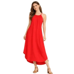 Sleeveless Halter Neck Midi Dress