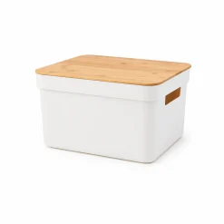 Small Storage Box with Bamboo Lid | 10 x 7 x 5"