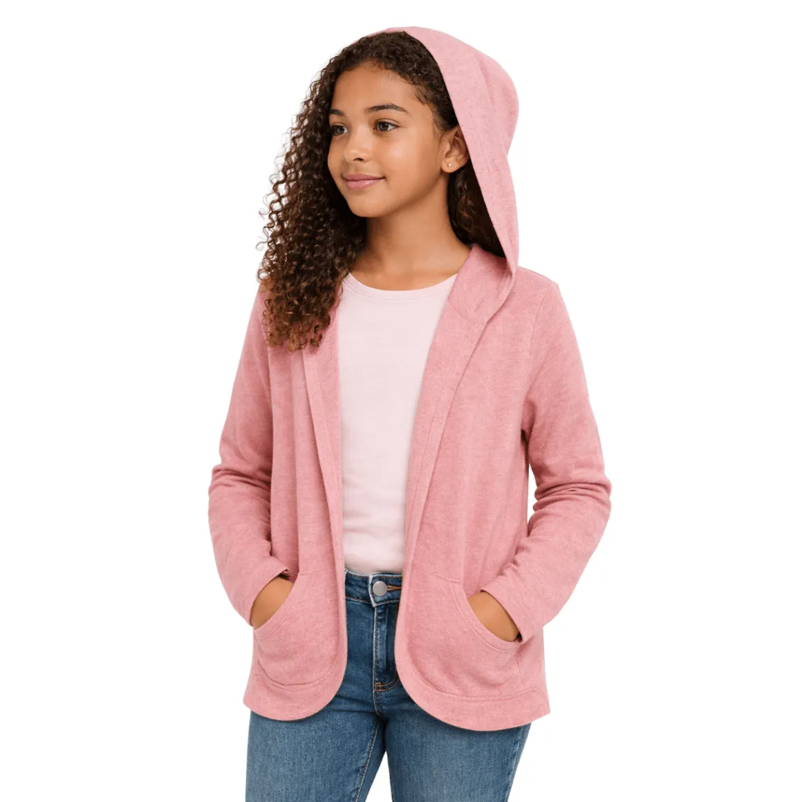 Soft Hooded Open Cardigan