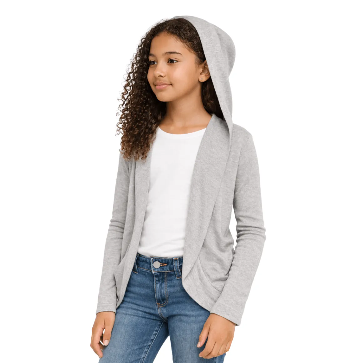 Soft Hooded Open Cardigan