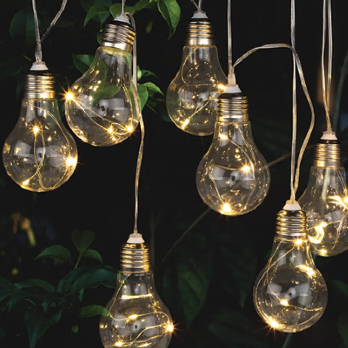 Solar Hanging Bulb String Lights 2m