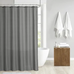 Solid Jacquard Waterproof Shower Curtain 70x72