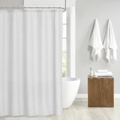 Solid Jacquard Waterproof Shower Curtain 70x72