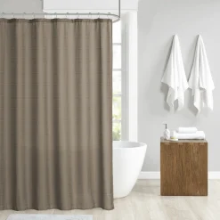 Solid Jacquard Waterproof Shower Curtain 70x72