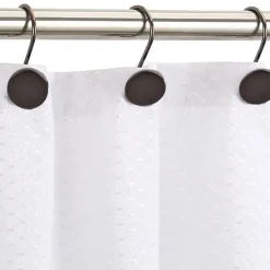 SPA - black 12pc set circle metal shower hooks