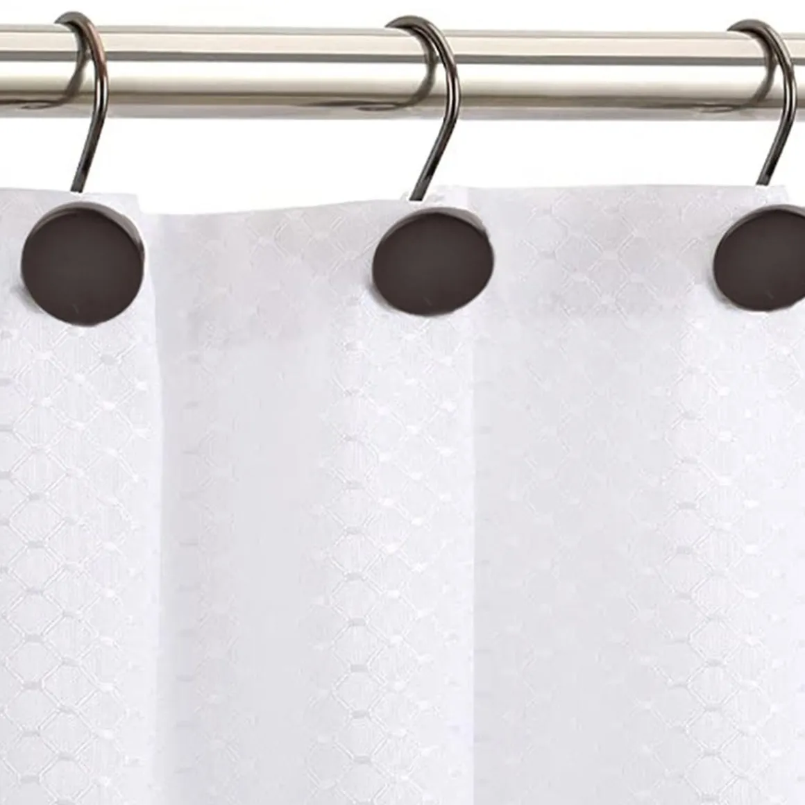 SPA - black 12pc set circle metal shower hooks