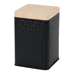 Square Metal Tin Box with Bamboo Lid | Assorted Colors
