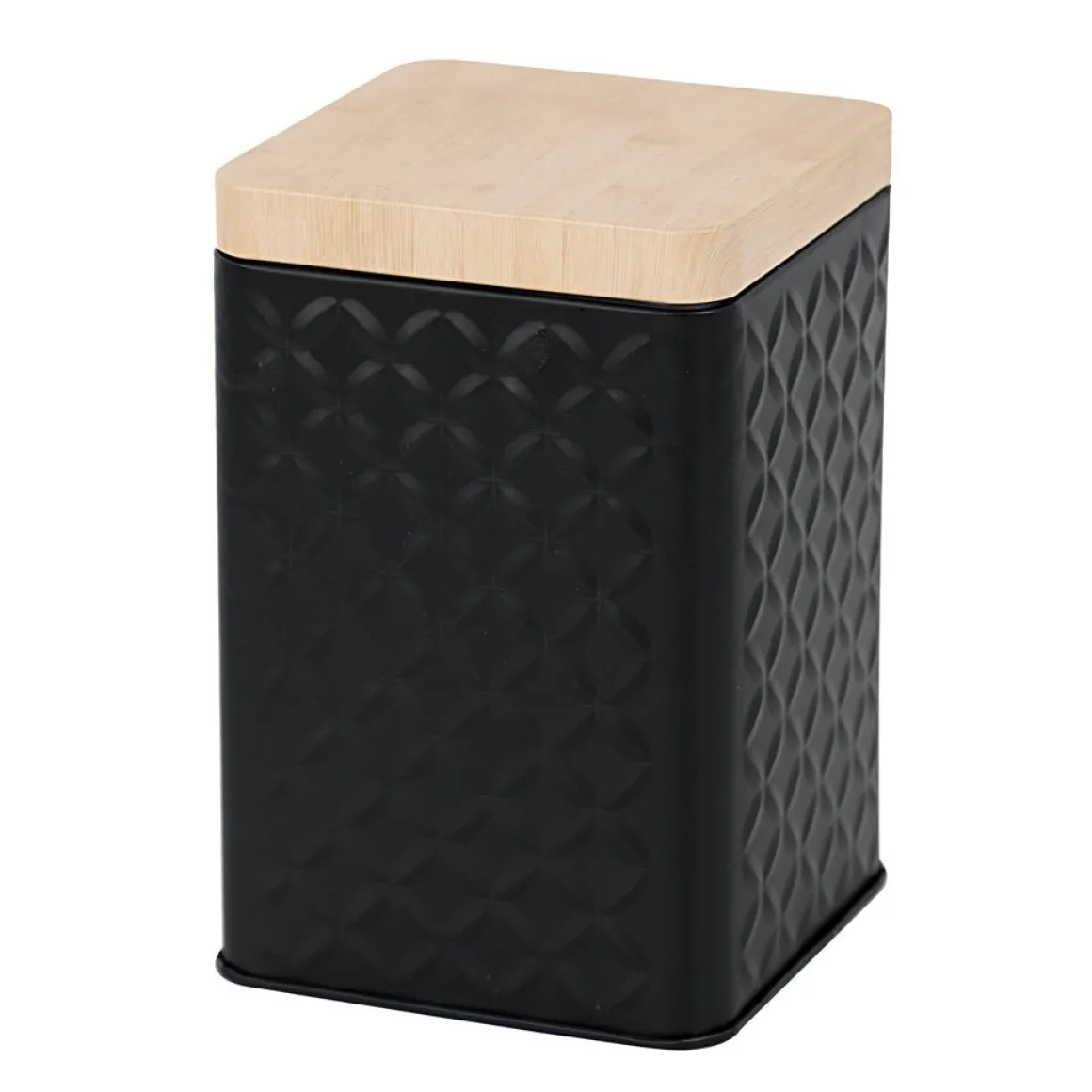 Square Metal Tin Box with Bamboo Lid | Assorted Colors