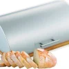 Stainless Steel Bread Box with Bamboo Base