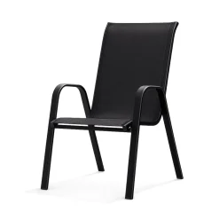 Steel Textilene Stacking Patio Chair – Outdoor Dining Chair