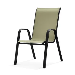 Steel Textilene Stacking Patio Chair – Outdoor Dining Chair