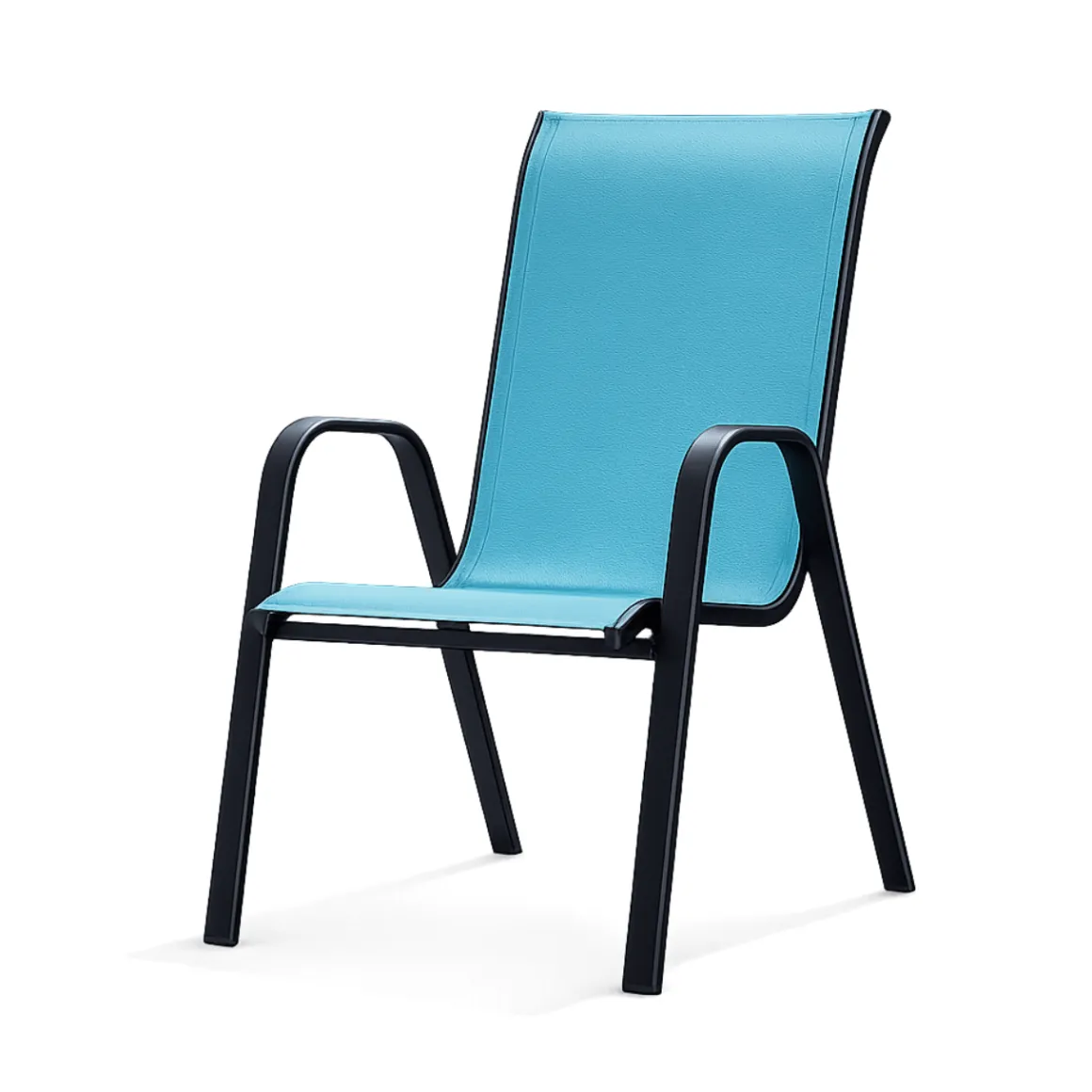 Steel Textilene Stacking Patio Chair – Outdoor Dining Chair