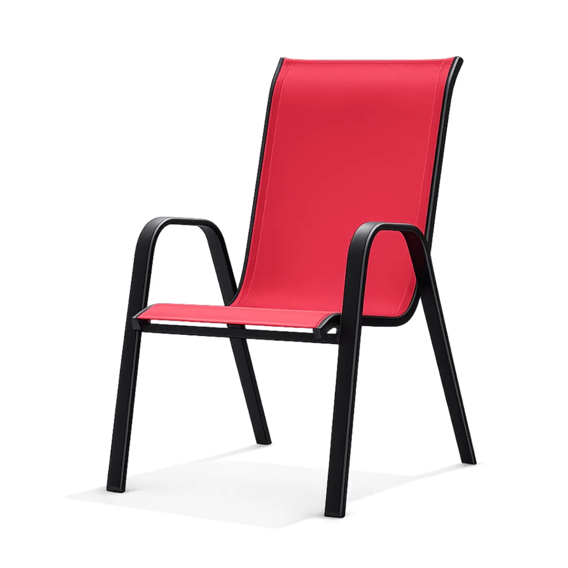 Steel Textilene Stacking Patio Chair – Outdoor Dining Chair