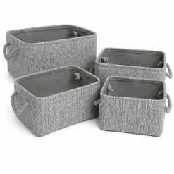 Storage Basket Grey Linen