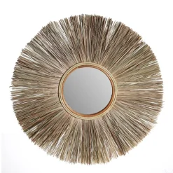 Straw Cattail Round Mirror 70cmx70cm