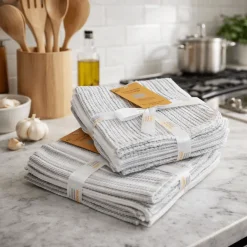 Striped Cotton Dishcloths – 6 Pack