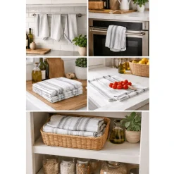 Striped Cotton Kitchen Towels – 2 Pack