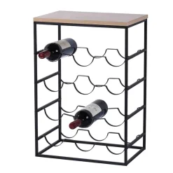 Studio 707- Wine Table With Mdf Top -metal Black Frame