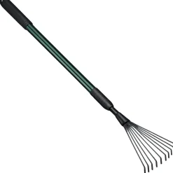 Telescopic Nine-Tine Leaf Rake – Adjustable Garden Cleanup Tool