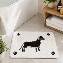 Textured Dog Print Bathmat