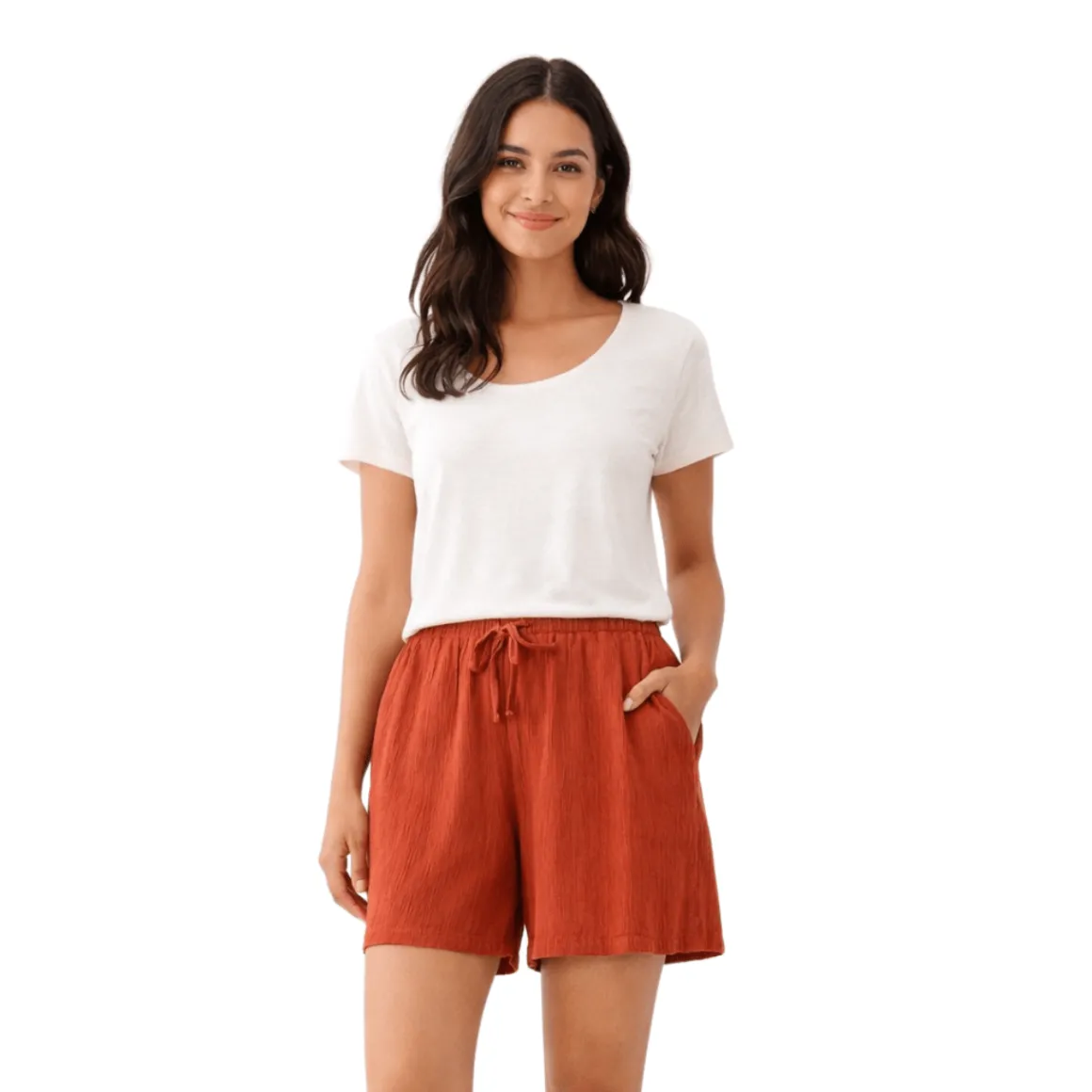 Textured Drawstring Relaxed Shorts