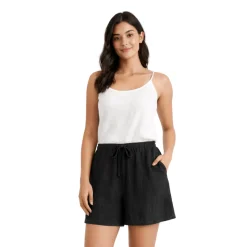 Textured Drawstring Relaxed Shorts