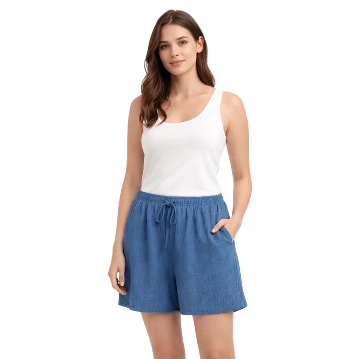 Textured Drawstring Relaxed Shorts