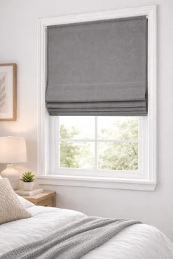 Textured Linen-Style Roman Shade