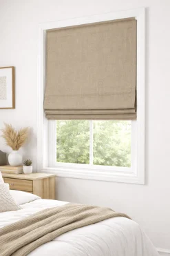 Textured Linen-Style Roman Shade