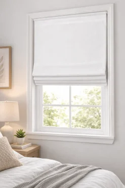 Textured Linen-Style Roman Shade