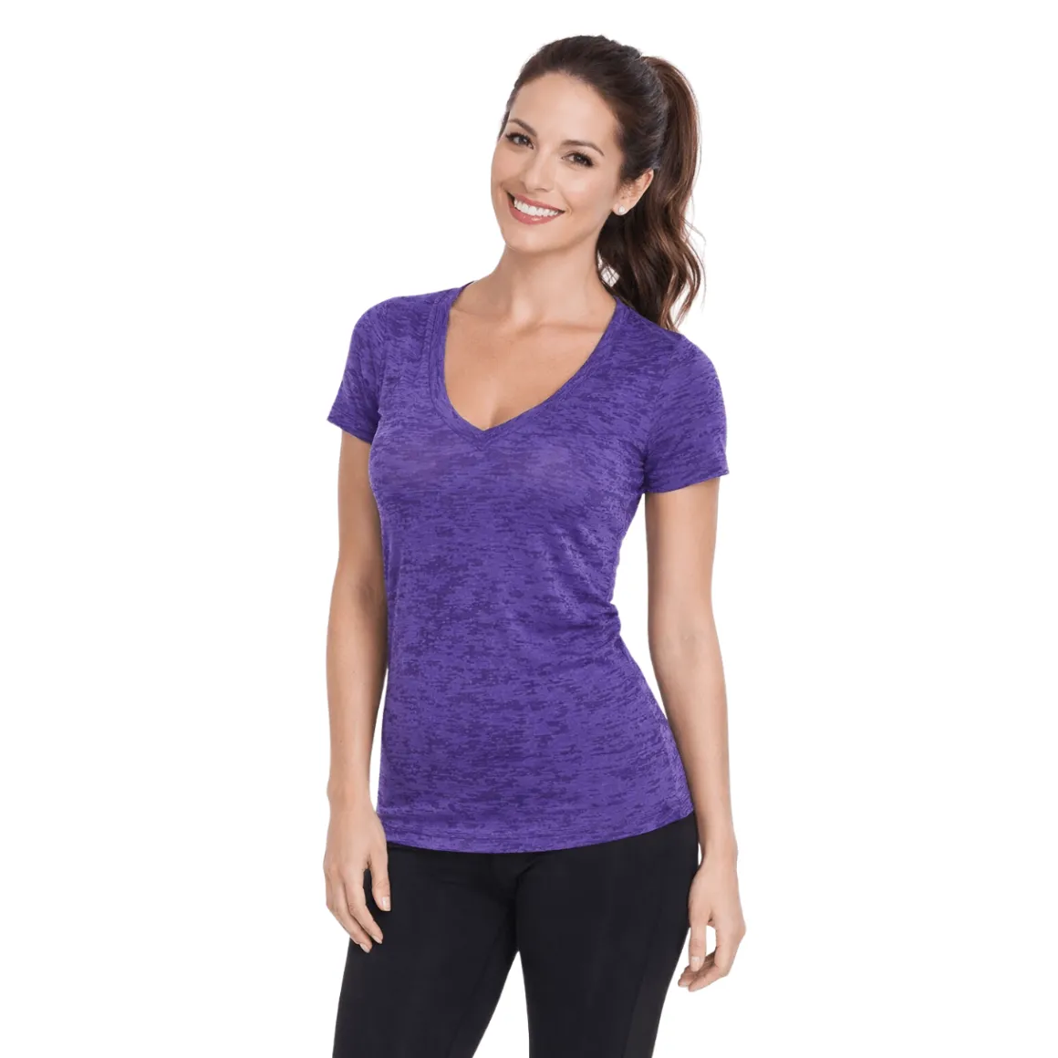 Textured V-Neck Performance T-Shirt