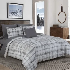 Theo- Comforter Set Grey Plaid