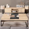 Thiede Oak Coffee Table With Metal Frame