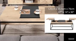 Thiede Oak Coffee Table With Metal Frame