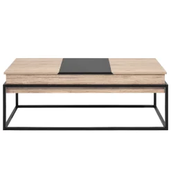 Thiede Oak Coffee Table With Metal Frame