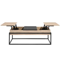Thiede Oak Coffee Table With Metal Frame