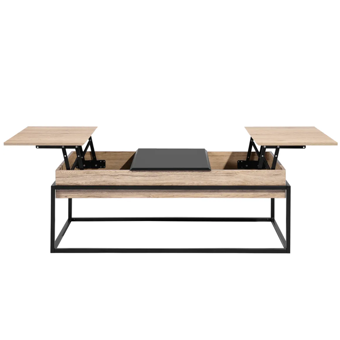 Thiede Oak Coffee Table With Metal Frame