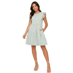Tiered Ruffle Sleeve Dress