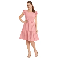 Tiered Ruffle Sleeve Dress