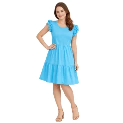 Tiered Ruffle Sleeve Dress