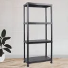 4-Tier Heavy-Duty Plastic Storage Shelf – Black