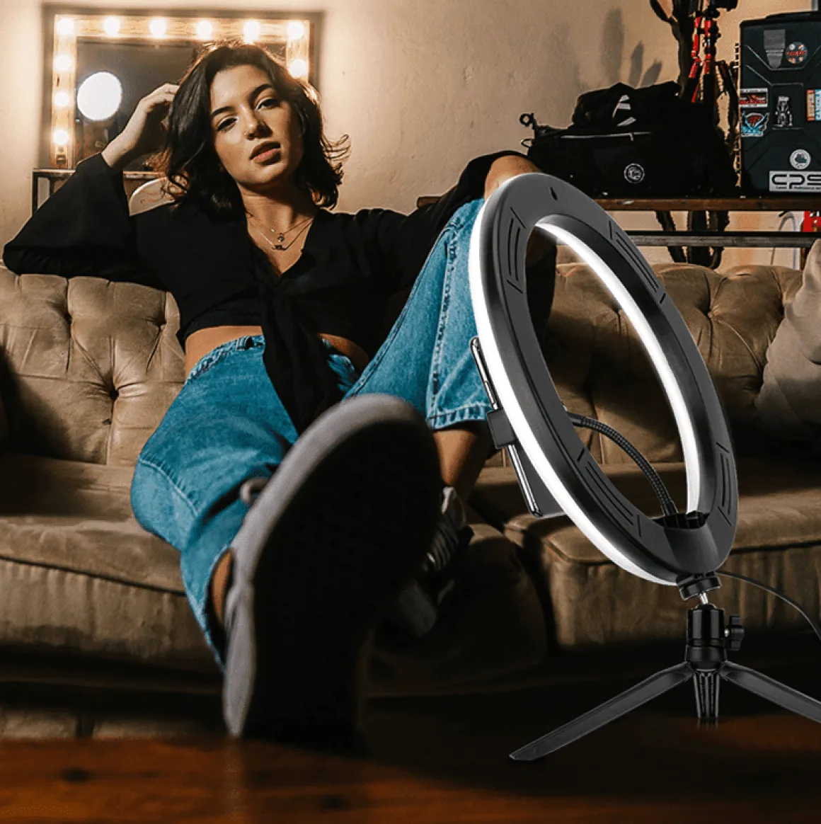 Tiktok | 10" Selfie Ring Lignt With Tripod & 3 Cell Phone Holders