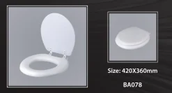 Toilet Seat Padded and Soft Close with Top Fitting | 42 x 36 cm