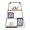 Trapeze Metal Wall Shelf with Frame Display