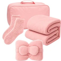 Travel Comfort Set – Blanket, Pillow, Socks & Bag