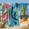 Tropical Print Beach Towel 28x55in – Assorted Summer Designs