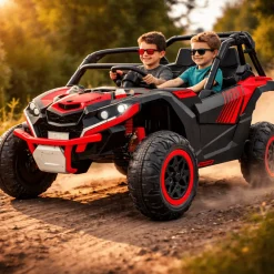 12V Electric Ride-On UTV Buggy with Remote Control, LED Lights & Working Doors