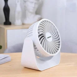 vorteco - 360°rotating desktop fan white